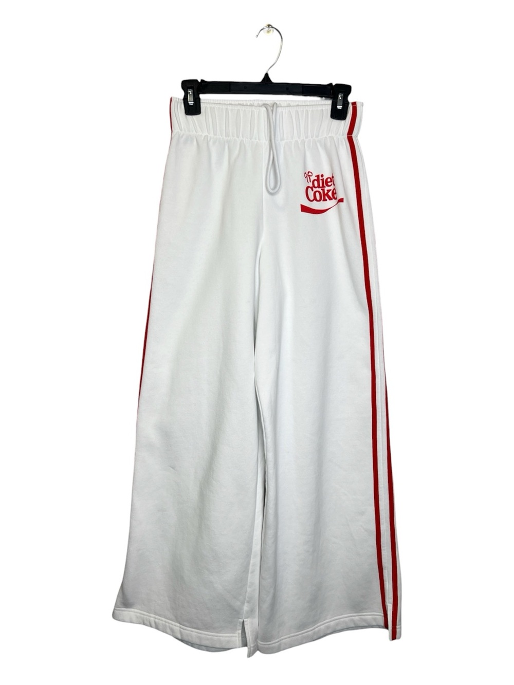 DIET COKE Logo Wide Leg High Waist Red Side Stripe Sweatpants size XS